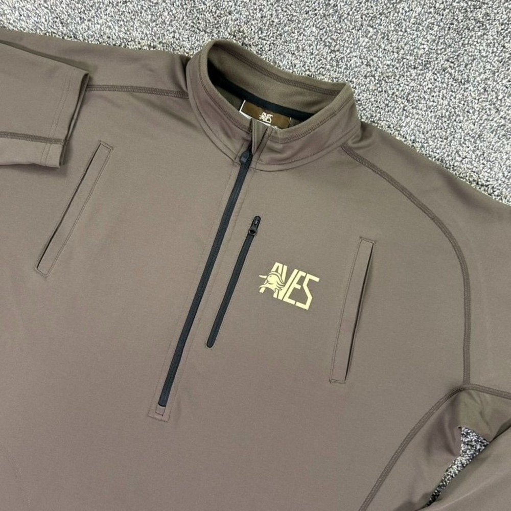 Aves Stratum Midway 203 Pullover Mens 3XL‎ Half Zip Brown Polyester Activewear